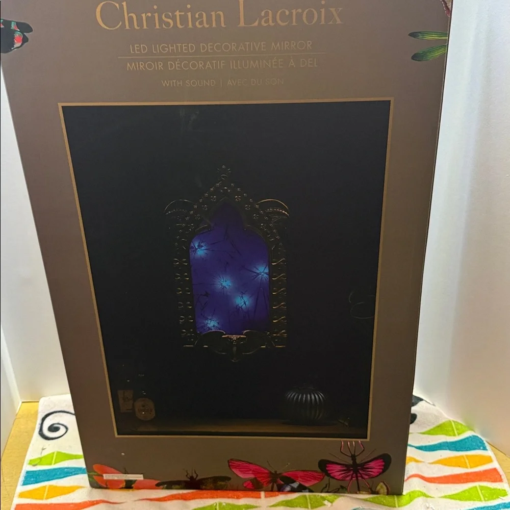Christian Lacroix Brown Box with Blue LED Mirror Accent